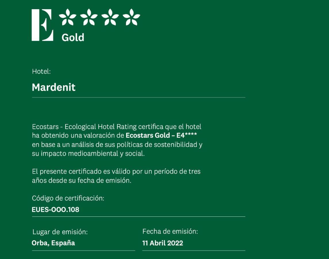 Mardenit Hotel Boutique (Adults Only) Orba Eksteriør billede
